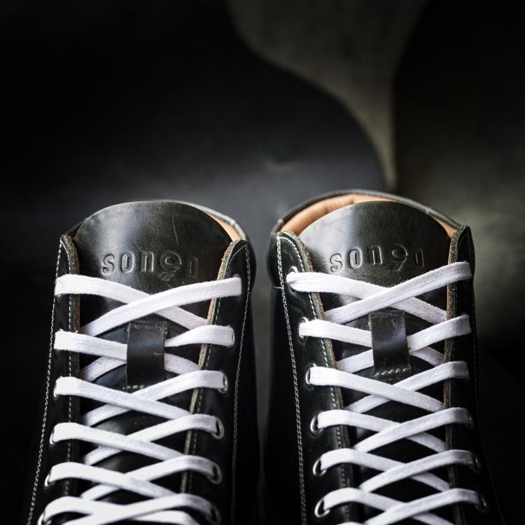 Songo High Top Rubber Sole Sneakers with Veg Tan Leather